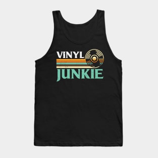 Funny Retro Vinyl Junkie Classic Old School Music Dj Gift Tank Top